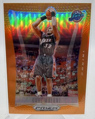 2023-24 Panini Prizm Deca #167 Karl Malone Prizms Orange #/49