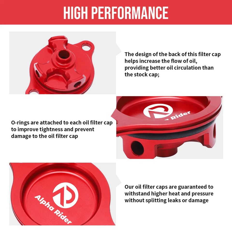 Tapón de tapa de filtro de aceite de aluminio para Honda CRF450R 2002-2008 CRF450X 2005-2017 Foto 3 de 4