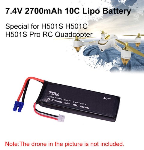 2x Hubsan RC Drone Lipo Battery 7.4V 2700mAh H501S-14 For H501S H501C H501S Pro - Picture 5 of 9