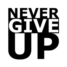 Never Give Up Decal Vinyl Motivational Sticker Home Wall Door Window Classroom