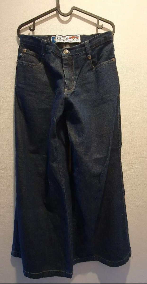 Vintage Rare 90s Kikgirl Buggy Ultrawide Rave wide leg jeans 