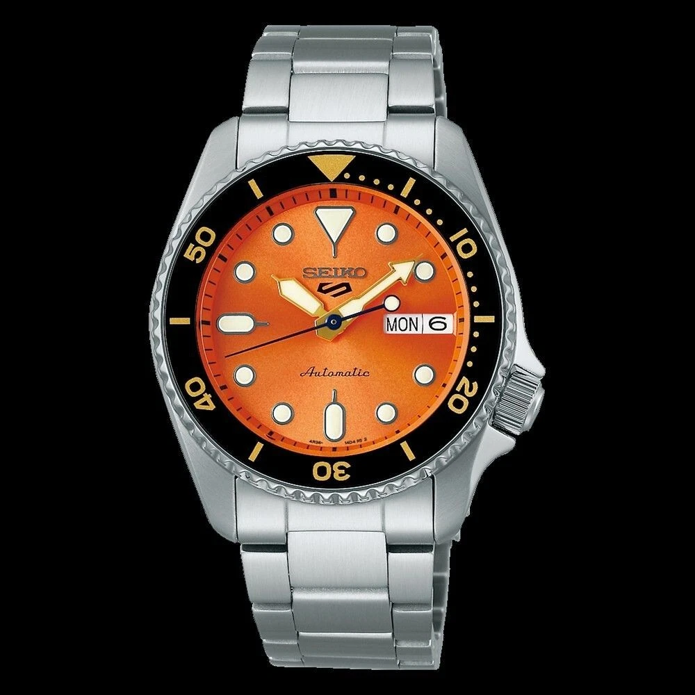 SEIKO 5 SRPK35 ORANGE DIAL SPORTS EDITION MID SIZE AUTOMATIC WATCH