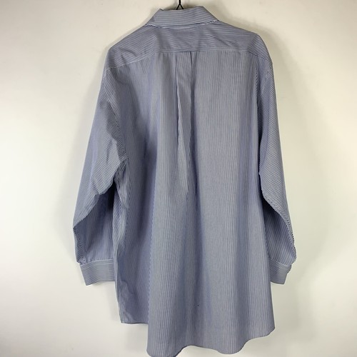 Camisa Brooks Brothers Hombre Talla 17 1/2 - 2/3 Sin Hierro Azul Blanco Rayas Botón - Imagen 4 de 4