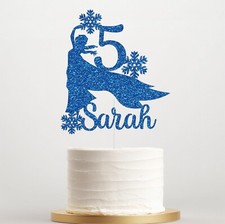 Personalised Frozen Elsa Snowflake Birthday Cake Topper, Girl, Christmas Party