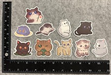  Lot of 10 Assorted Cat Stickers