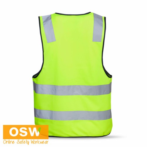 Hi Vis Yellow/Orange Day & Night Reflective H-Pattern Safety Work Vests XS~5XL - Foto 4 di 6