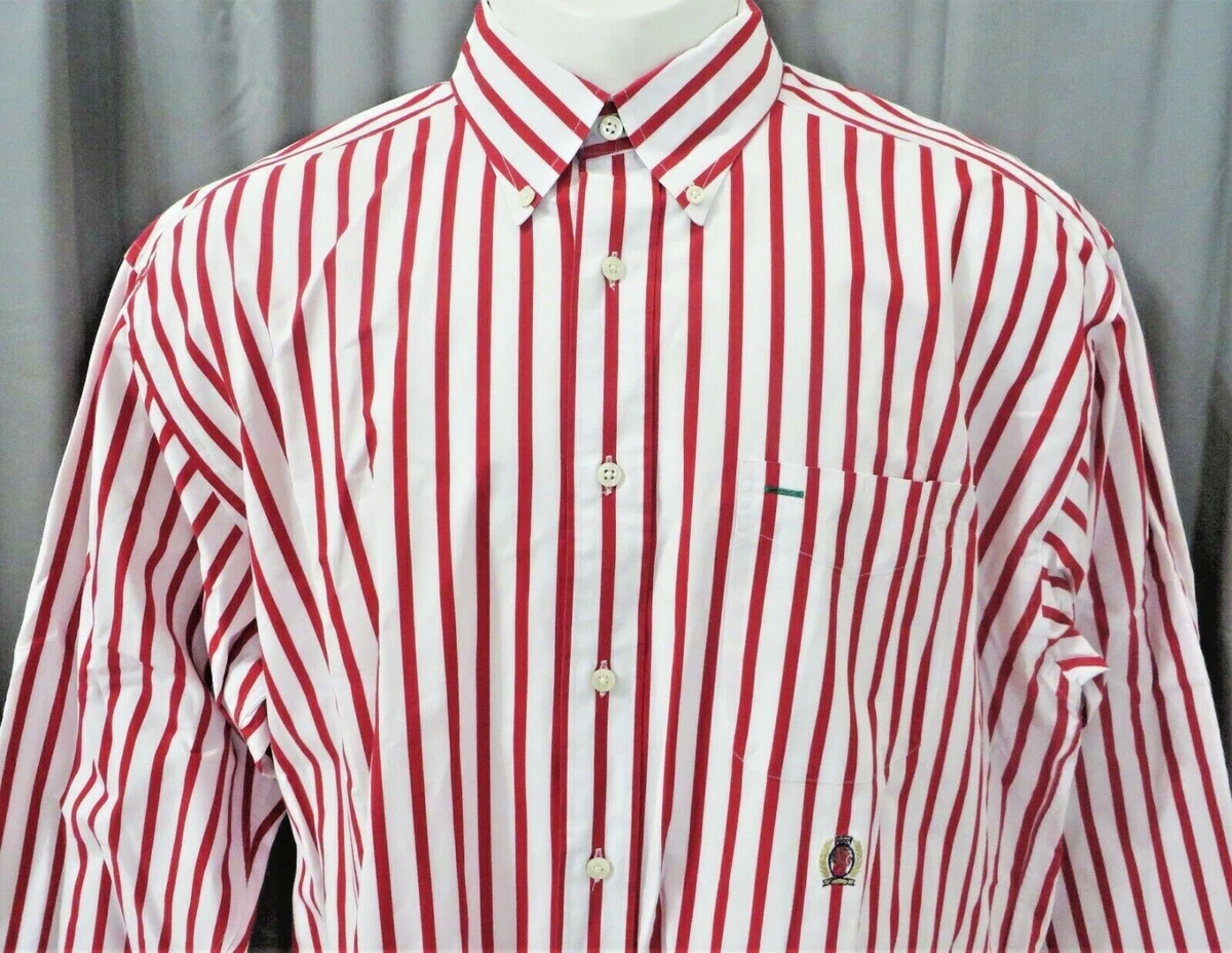 Tommy hilfiger striped shirt mens discount