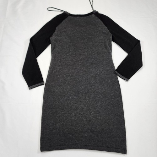 Ivanka Trump Bodycon Knit Sweater Dress Black Gray Classy Zipper Accents Size S - Picture 2 of 10