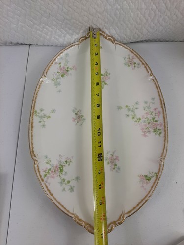 CH Field Haviland Limoges GDA France Platter Pink Floral w/ Gold Trim 17" - 第 6/9 張圖片