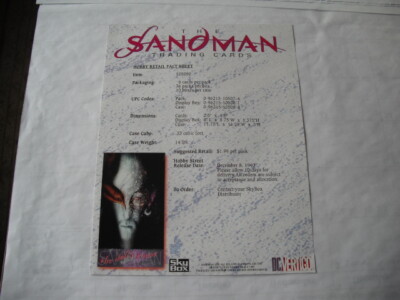 DC VERTIGO SKY BOX SANDMAN TRADING CARDS ADVERTISING DEALER DC VERTIGO SKY BOX SANDMAN TRADING CARDS ADVERTISING DEALER