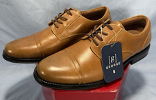 George "Bradford Oxford" Lace Up Brown Faux Leather Shoes Men's Size 8 NWT