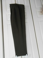 ZANELLA--MADE IN ITALY--BROWN PLEATED WOOL STOVE PIPE PANTS----14