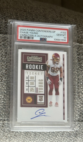 2020 Contenders ROOKIE TICKET Chase Young AUTO PSA 10 Variation OSU Buckeyes