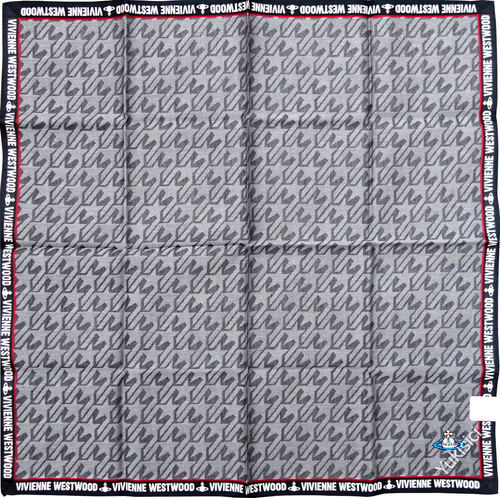 Vivienne Westwood Man Gauze Handkerchief Star Tooth Orb Embroidered Grey 50cm - Picture 2 of 5