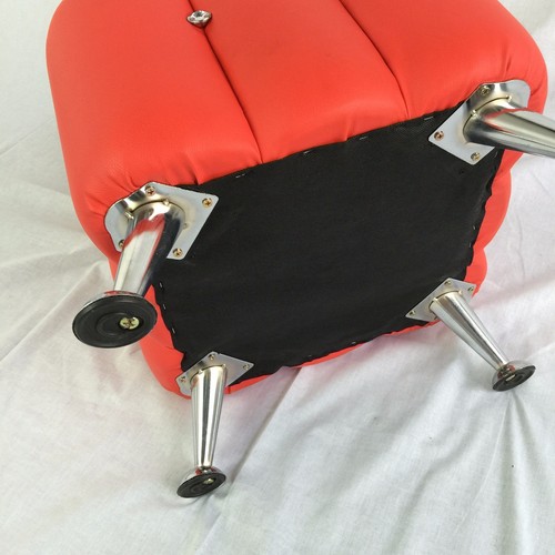 RED VANITY MAKEUP CHAIR SEAT FOOT STOOL DIAMOND STUD STORAGE A2131 - Picture 4 of 7