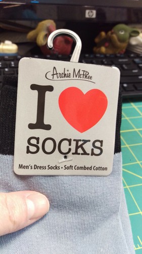 Novedad Calcetines de vestir para hombre I Love Socks - I heart Socks - algodón peinado suave BONITO - Imagen 6 de 7