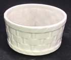 McCoy Pottery Lancaster Colony Gray Basket Weave Round Flower Pot Planter 5" Dia