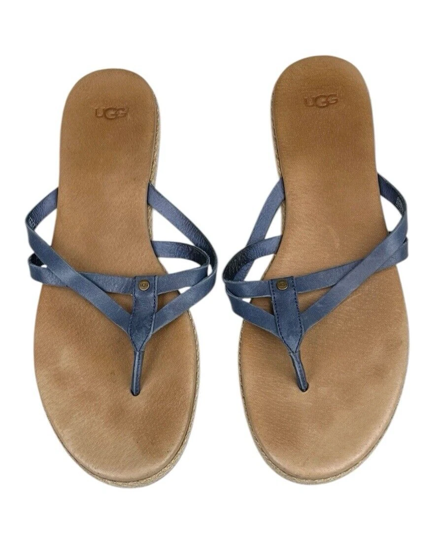 UGG Annice sandali infradito infradito donna blu in pelle scarpe slip on taglia 11