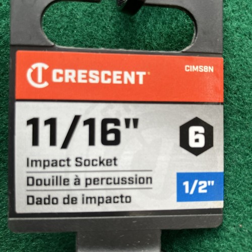 Crescent CIMS8N SAE 6-Pt Impact Socket 11/16" x 1/2"Drive shallow lifetime wty - Picture 4 of 6