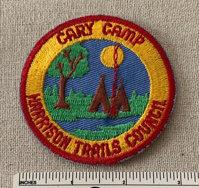 Vintage 1950s CARY CAMP Boy Scout Camper PATCH Harrison Trails Council Indiana