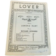 Lover Sheet Music Lorenz Hart Richard Rodgers 1933