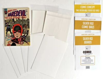 Comic Concept Taschen & Tafeln 5-100 Stück aktuell, silber, Magazin & wiederverschließbar!