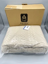 PHF 100% Cotton Waffle Weave Blanket King Size Khaki NEW