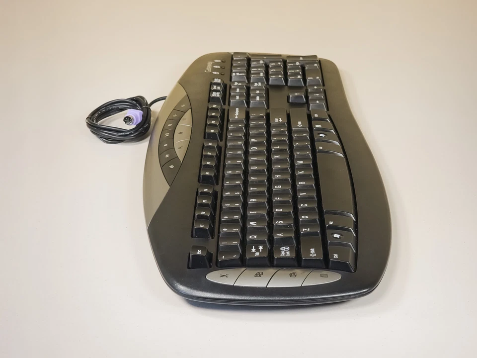 Gateway KB-0401 Black Silver Wired PS/2 Multimedia Keyboard Cleaned and Tested - Image 4 of 4