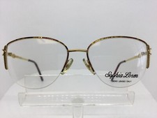 Vintage Sophia Loren M Eyeglasses Sunglasses Gold Amber Semi Rimless