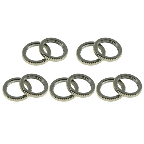 NI 10x Imperial 15/32" Fine Knurled Guitar Toggle Switch Nut For Gibson Les Paul