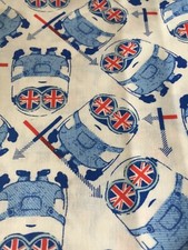 DISNEY'S Despicable Me Minions in LONDON cotton fabric 1/2 yard red white blue