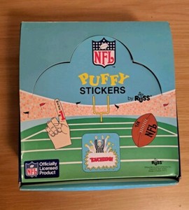 BNIP Russ Berrie NFL Puffy Stickers Cincinnati Bengals Full Box 6 Dozen Packs...