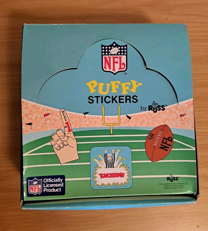 BNIP Russ Berrie NFL Puffy Stickers Cincinnati Bengals Full Box 6 Dozen Packs...
