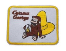 Curious George Eating Banana Cartoon 3.5" Wide Embroidered Iron on Patch