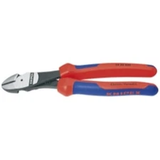 Knipex 74 22 200 8" High Leverage Angled Diagonal Cutters With Comfort Grip