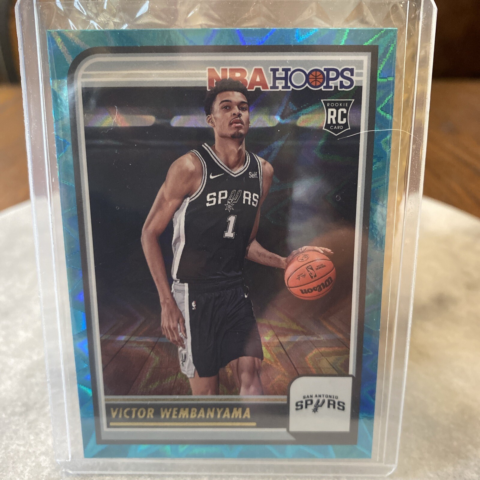 2023-24 Panini NBA Hoops Teal Explosion #277 Victor Wembanyama rookie