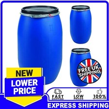 220 Litre Extra Large Blue Keg Barrel With Open Top Airtight Lid For Storage