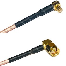 RG316 MCX MALE ANGLE to SMA MALE ANGLE RF Cable Rapid-SHIP LOT