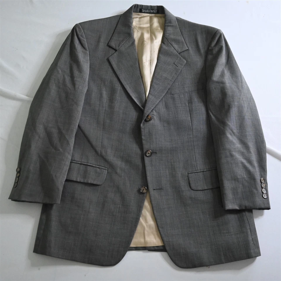 Harold Powell 40R 34 x 28 серый птичий глаз шерсти Мужская куртка брюки костюм - Изображение 2 из 4