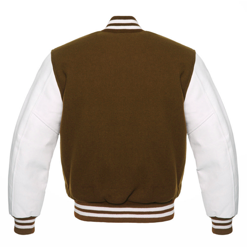 Varsity Baseball Bomber Wool Genuine Cowhide Leather Sleeves Jacket - Picture 2 of 3