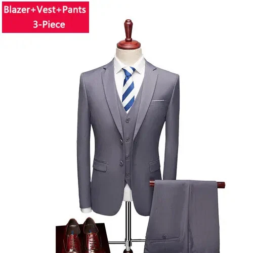 ( Sakko + Weste + Hose ) Boutique Herren Anzug 3-teiliges Set Bräutigam Brautkleid - Bild 33 von 52