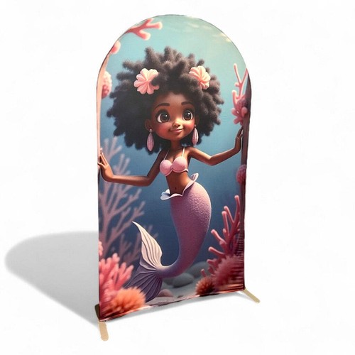 Mermaid Birthday Party Decor - Arch Backdrop Fabric Covers - Picture 13 of 21