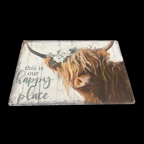 Metal Sign Farm Highland Cows This is our happy place Rustic. - Picture 3 of 6