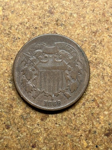 1869 2c Piece bronze U.S. Type Coin RAW ungraded circulated NICE DETAILS!! - Picture 4 of 9