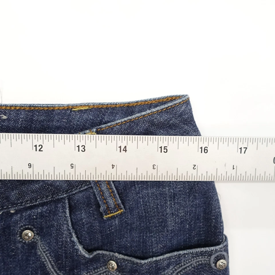 Bermudas Gitano para mujer talla 10 azul denim 5 bolsillos tobillo algodón elástico Foto 3 de 4