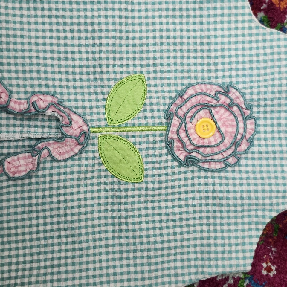 Vestido Good Lad 12M Bebé Niña Guinga Rosa Flor Apliques Volantes Borde Verano Foto 2 de 4