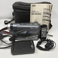 JVC GR-SX950U Super VHS 300x Digital Zoom Camcorder Charger Tape Tested REPAIRED