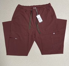 FIGS Men  s Cairo Cargo Scrub Pants Large Regular, Burgundy Zip Fly New with Tags