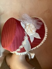 Schute z.Biedermeierkleid,Hut z.Western,Krinolinenkleid,Südstaaten,Taft, Rot