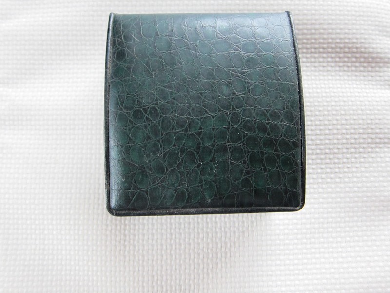 Vintage Gruen Watch Case Green Leather